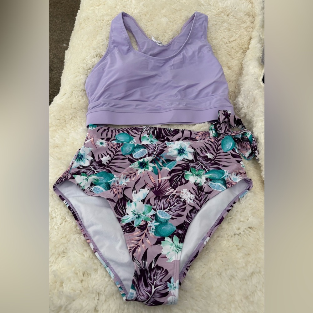 Lavender Floral Women's Bikini Set